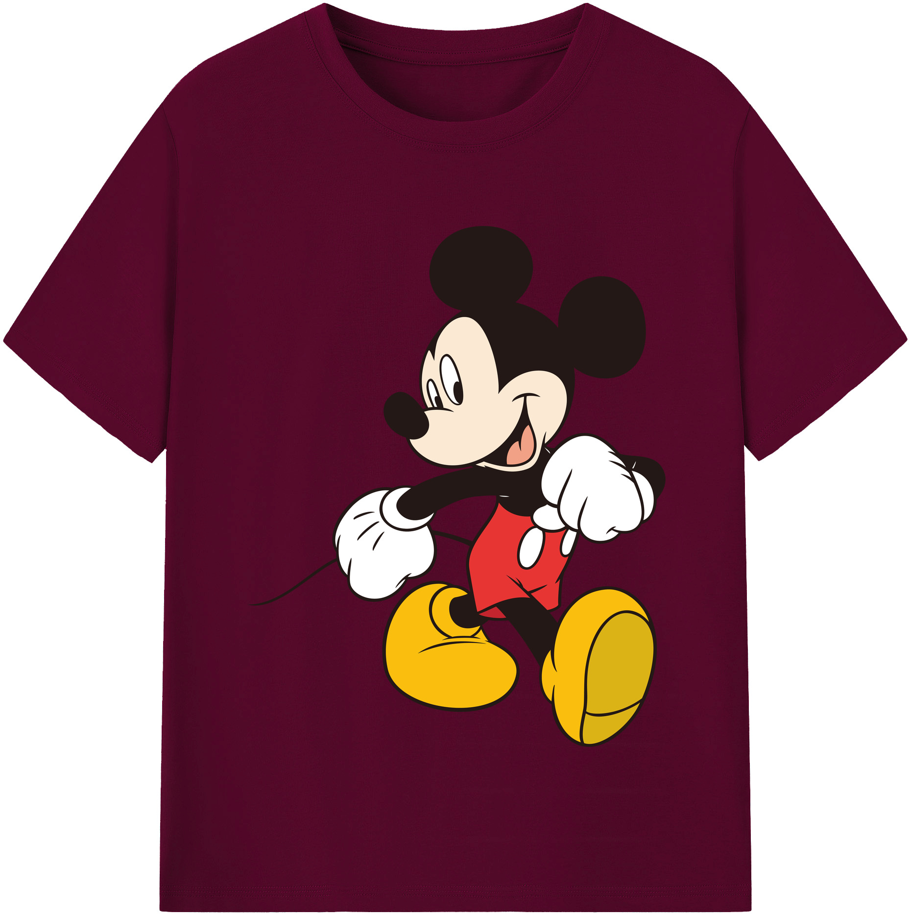 （画像用） ミッキーマウス Mickey Mouse レディースカジュアルプリントTシャツ（綿100％）